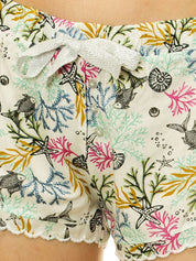 Kotty White & Pink Printed Sleep Shorts KTTSLEEPSHORTS125