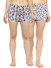 Kotty Pack of 2 Grey Printed Sleep Shorts KTT2PCSLEEPSHORTSSET34