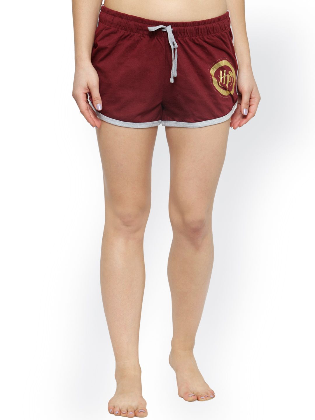 Kotty Pack of 2 Printed Maroon Sleep Shorts KTT2PCSLEEPSHORTSSET27