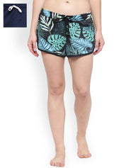 Kotty Blue, Black & Sea Green Pack Of 2 Sleep Shorts KTT2PCSLEEPSHORTSSET18