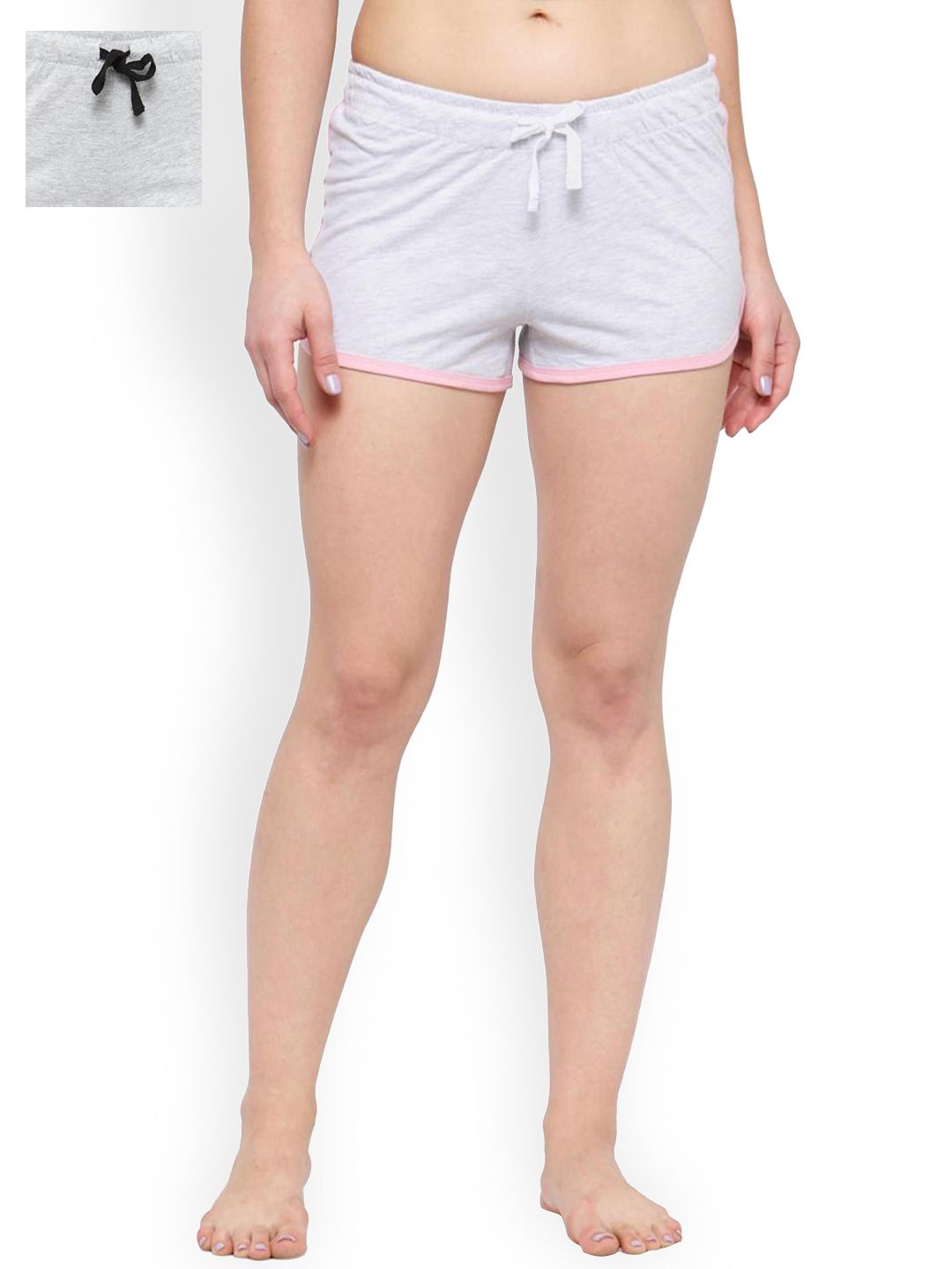 Kotty Grey & White Pack Of 2 Sleep Shorts KTT2PCSLEEPSHORTSSET22