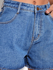 Stylecast X KOTTY Basics Women High-Rise Denim Shorts