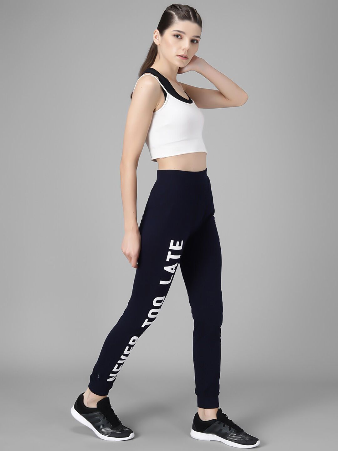 Kotty Women Navy Blue & White Printed Joggers