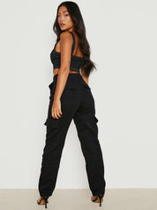 Kotty Women Black Jean Straight Fit High-Rise Stretchable Jeans