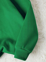 Kotty Green Typography Printed Fleece Pullover