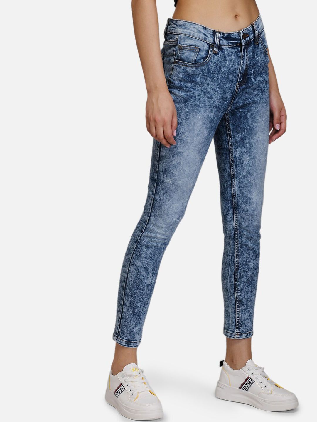 Kotty Women Blue Super Skinny Fit Mid-Rise Clean Look Jeans