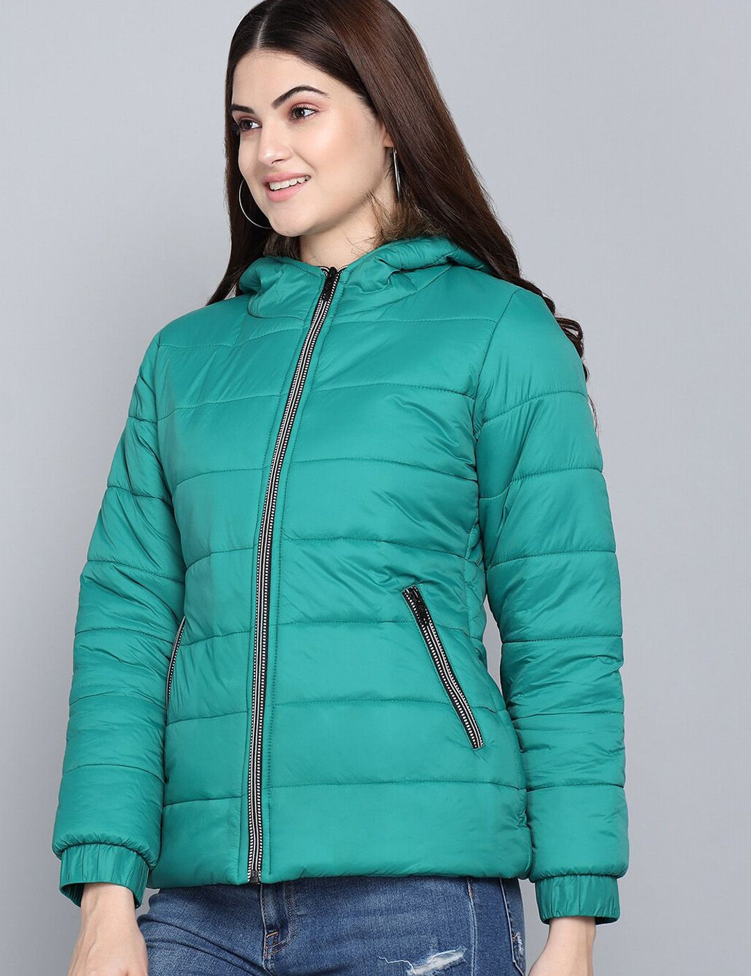 Kotty Women Green Outdoor Puffer Jacket