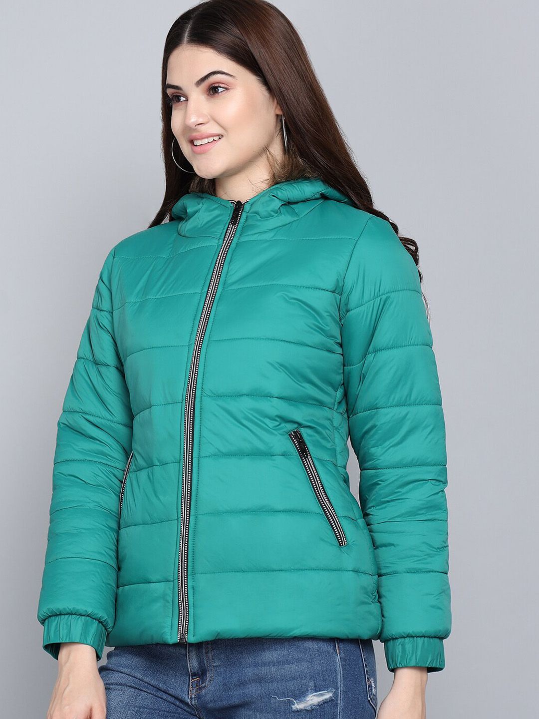 Kotty Women Green Outdoor Puffer Jacket