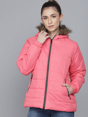 Kotty Women Pink Hooded Puffer Jacket