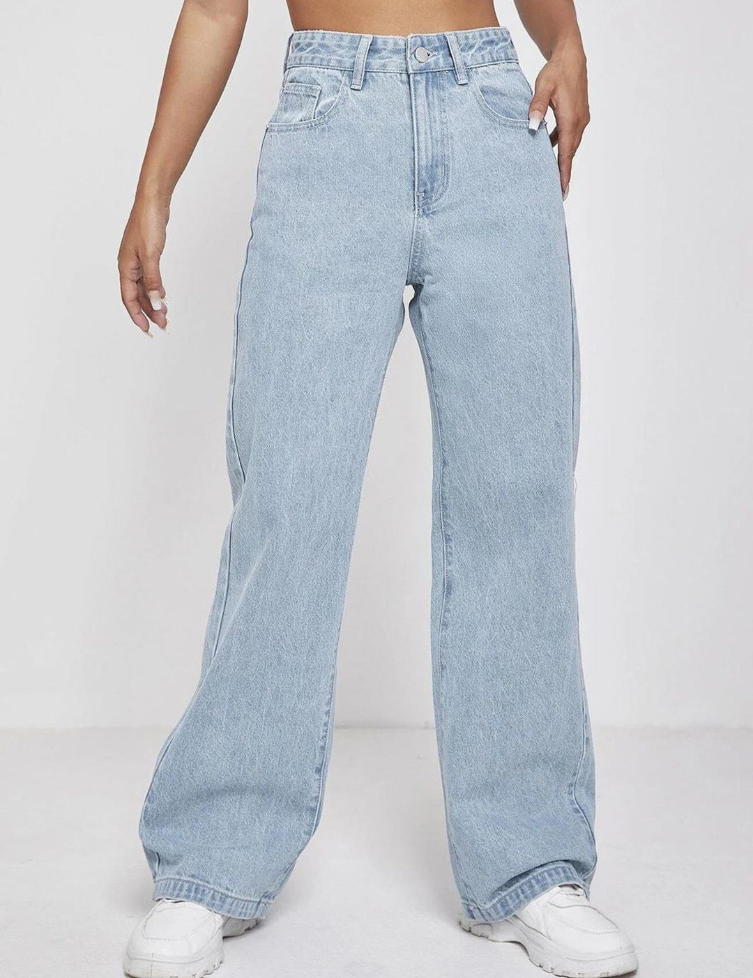 Kotty Women Jean Straight Fit High-Rise Clean Look Stretchable Jeans