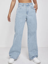 Kotty Women Jean Straight Fit High-Rise Clean Look Stretchable Jeans
