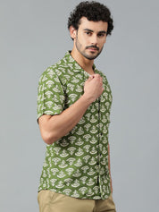 Kotty Men Cuban Collar Conversational Printed Casual Shirt