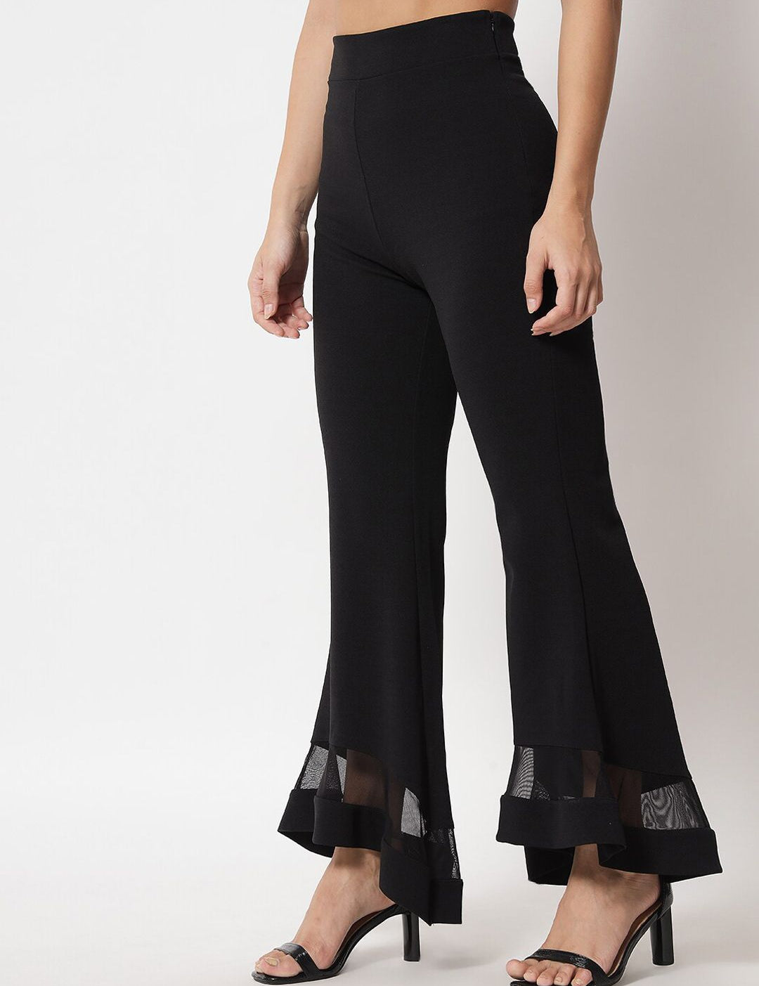 Kotty Women Relaxed Straight Leg Flared High-Rise Easy Wash Trousers