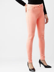Kotty Women Orange & Coral Skinny Fit Jeans