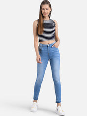 Kotty Women Blue Skinny Fit High-Rise Clean Look Jeans