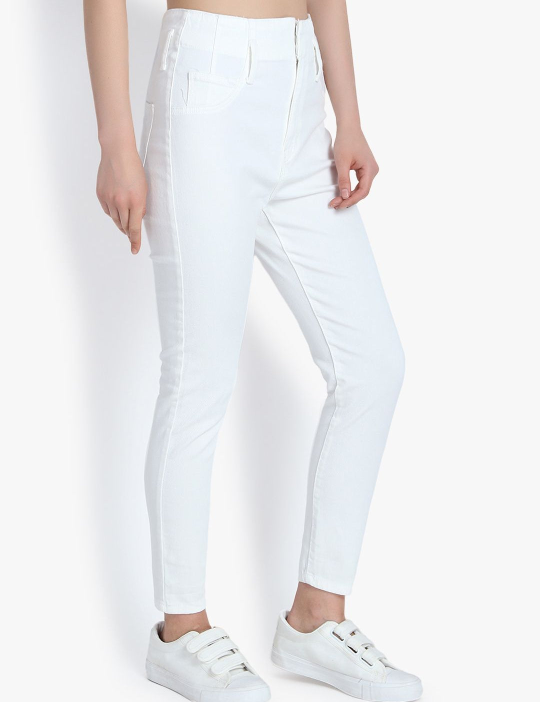 Kotty Women White Skinny Fit High-Rise Clean Look Jeans