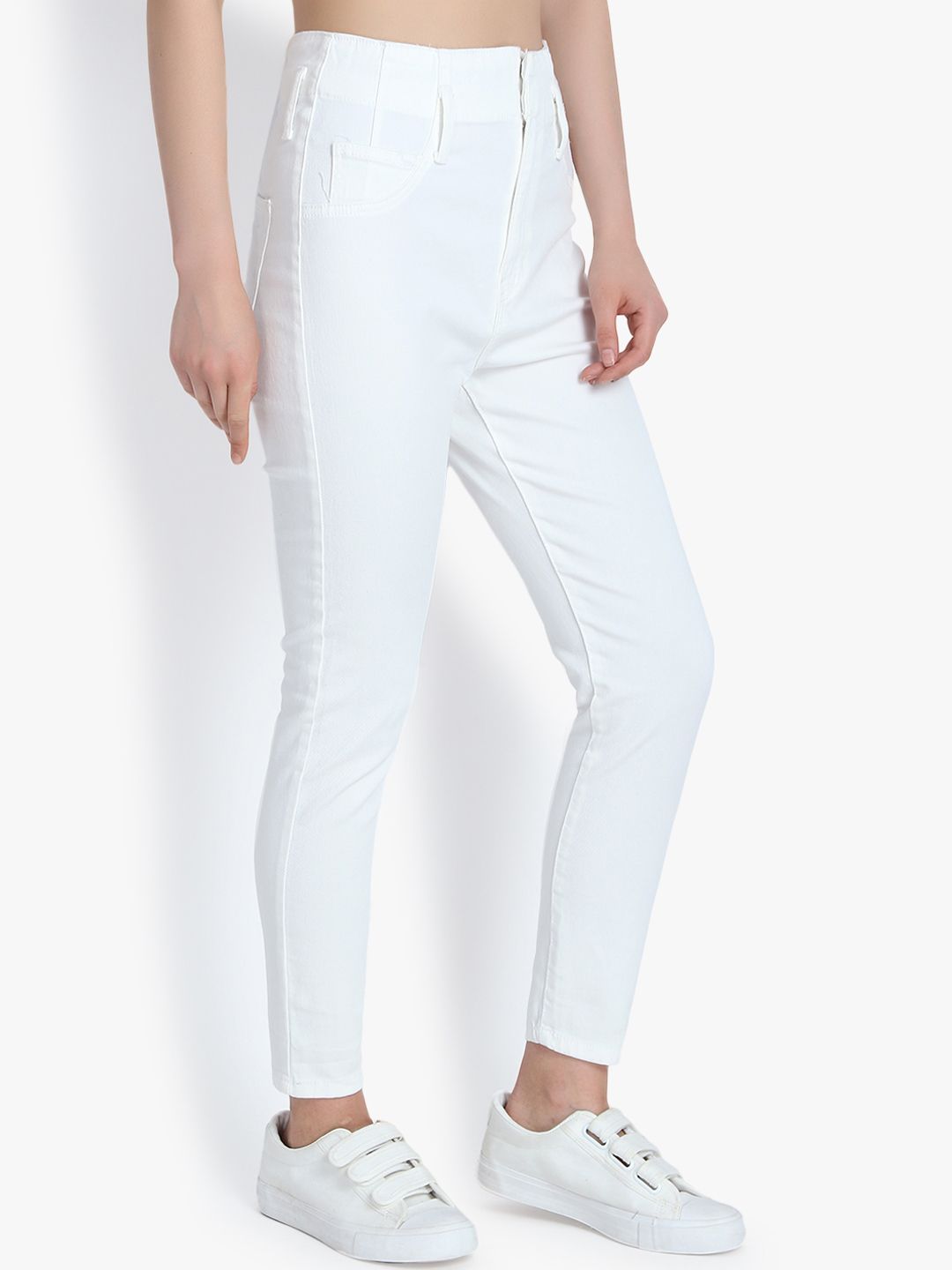 Kotty Women White Skinny Fit High-Rise Clean Look Jeans