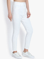 Kotty Women White Skinny Fit High-Rise Clean Look Jeans