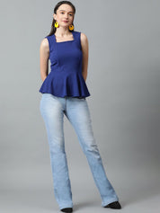 Kotty Square Neck Peplum Top