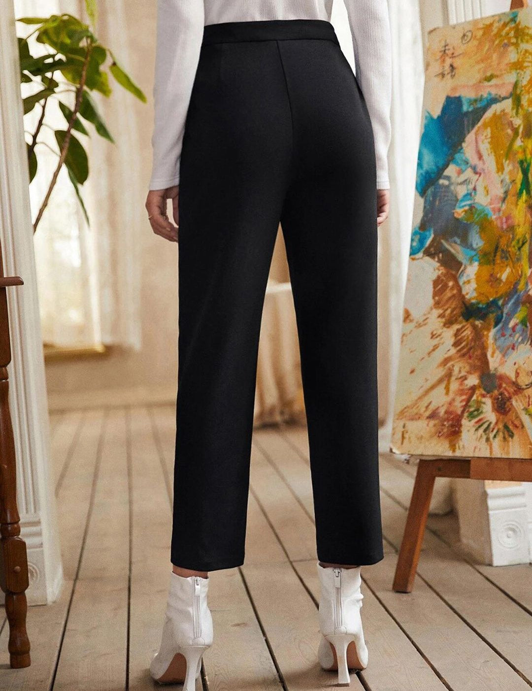 KOTTY BIZwear Women Relaxed High-Rise Easy Wash Pleated Trousers