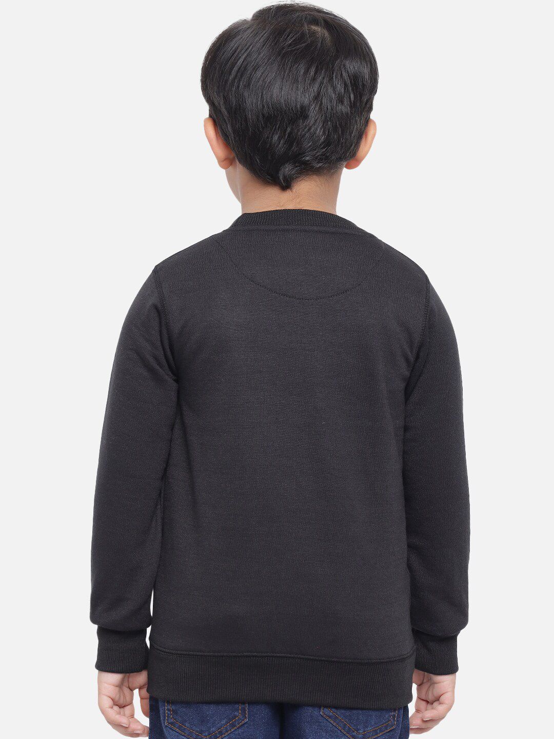 Kotty Boys Black Typography Printed Fleece Sweatshirt