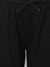Kotty Women Black Solid Straight-Fit Track Pants