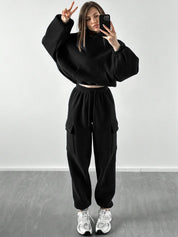 Kotty Hooded Mid Rise Sweatshirt With Joggers 