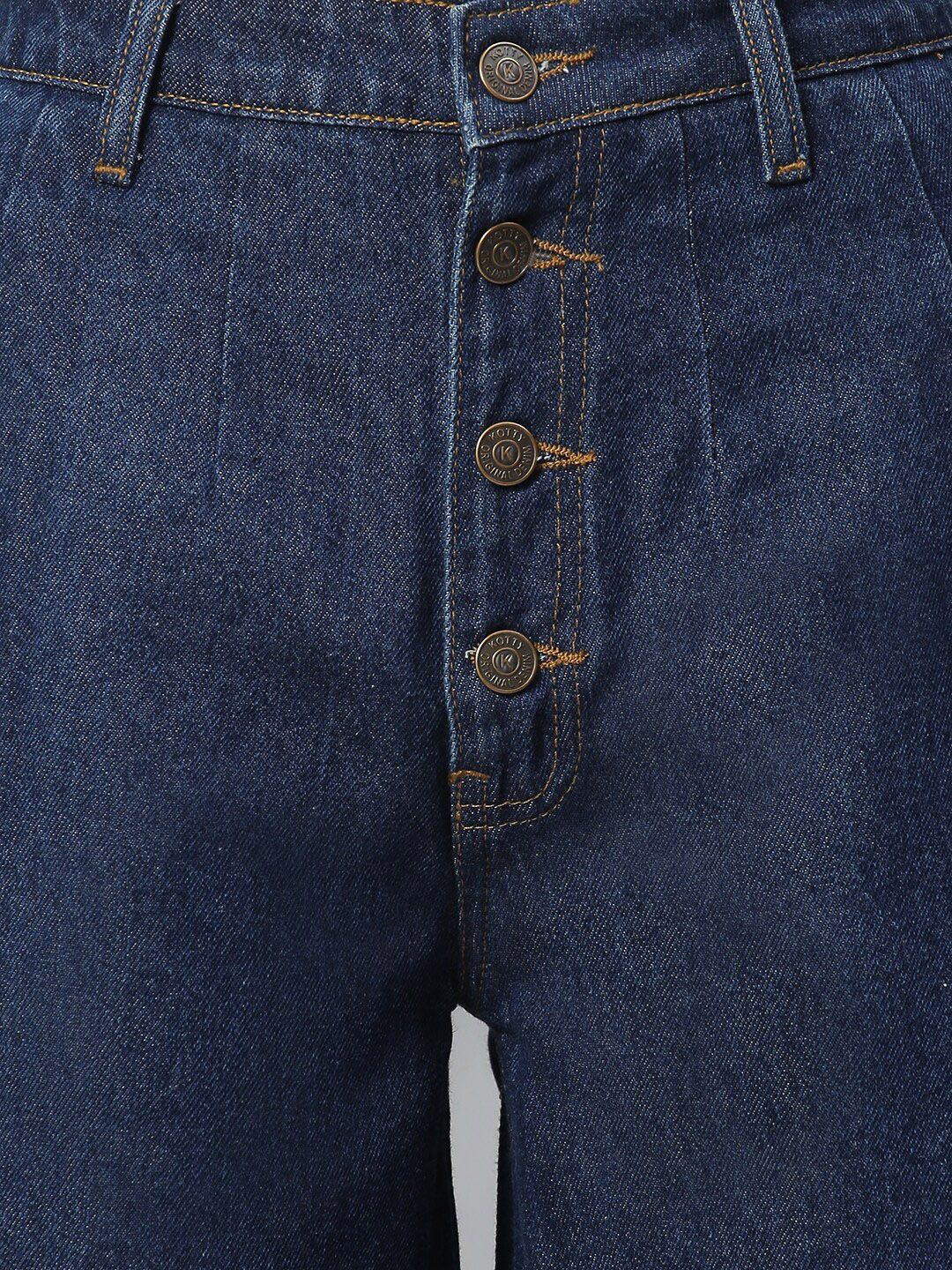 Kotty Women Navy Blue Flared High-Rise Clean Look Stretchable Jeans