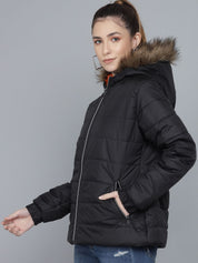 Kotty Women Black Parka Jacket