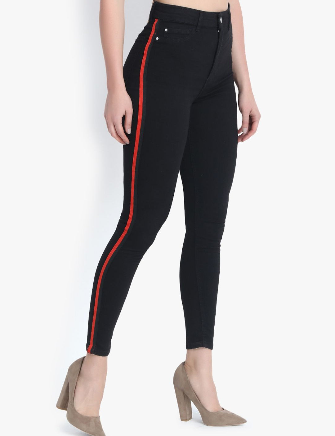 Kotty Women Black Skinny Fit High-Rise Clean Look Stretchable Jeans