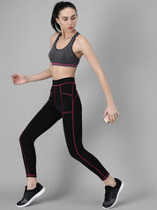 Kotty Women Colourblocked Ankle-Length Gym Tights