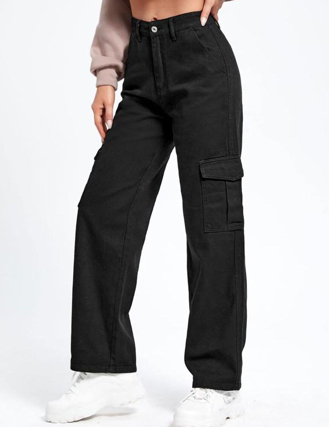 Kotty Women Black Straight Fit High Rise Clean Look Stretchable Jeans