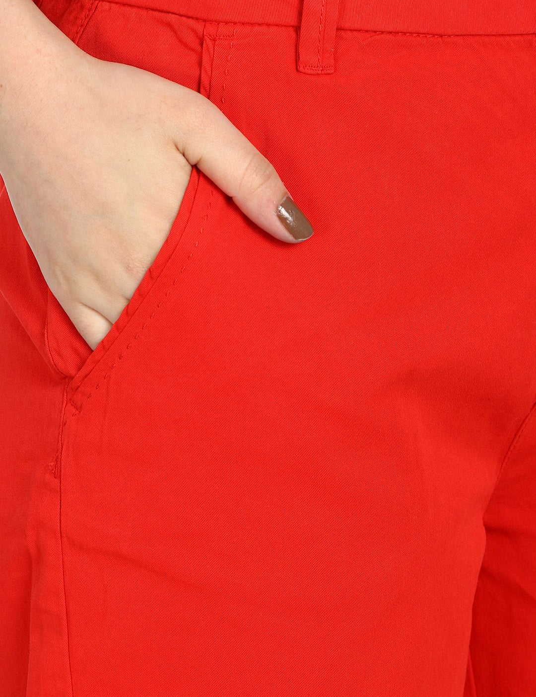 Kotty Women Red Solid Regular Fit Regular Shorts