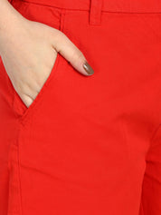 Kotty Women Red Solid Regular Fit Regular Shorts