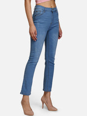 Kotty Women Blue Skinny Fit High-Rise Low Distress Jeans