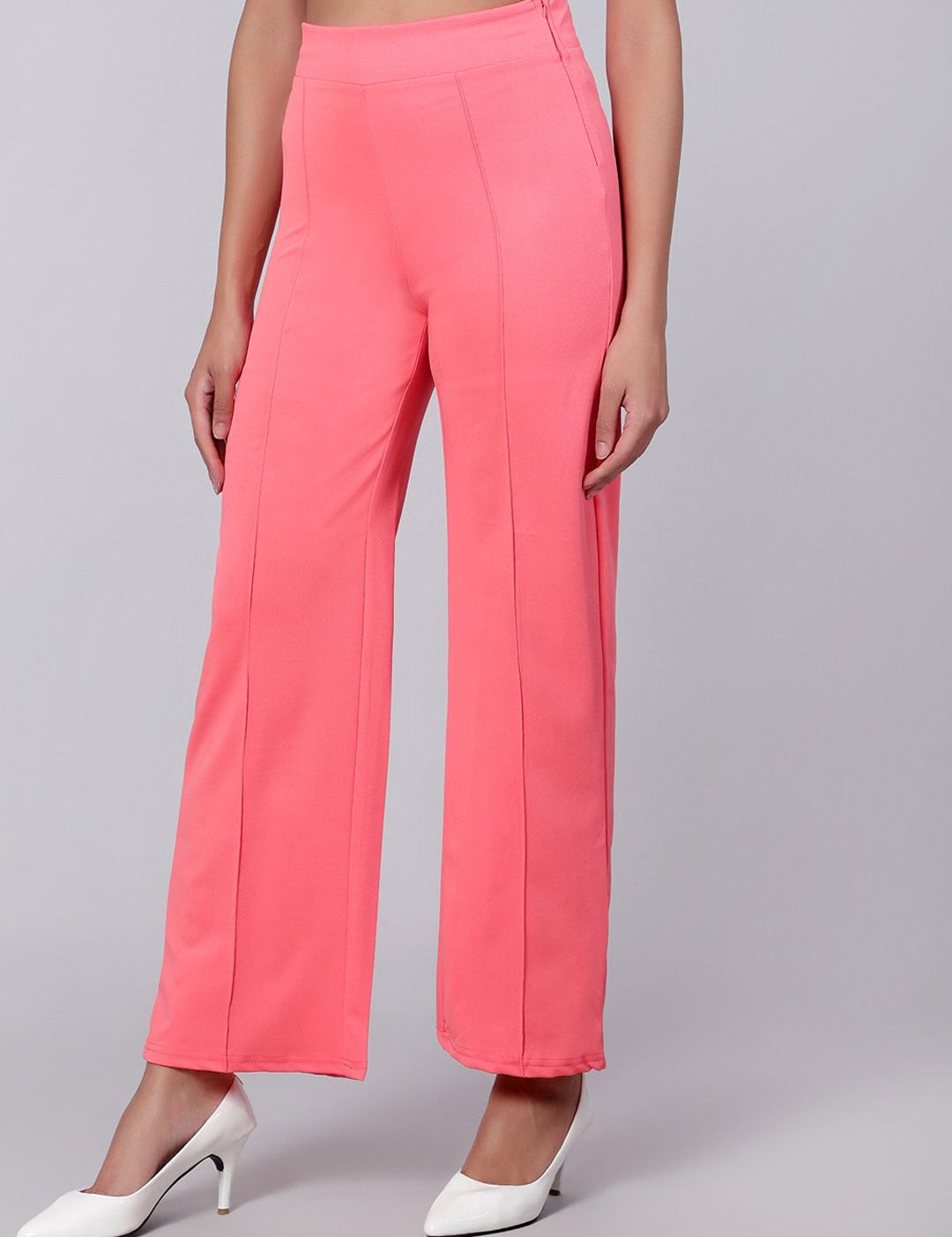 Kotty Women Pack Of 2 Straight Fit High-Rise Easy Wash Trousers