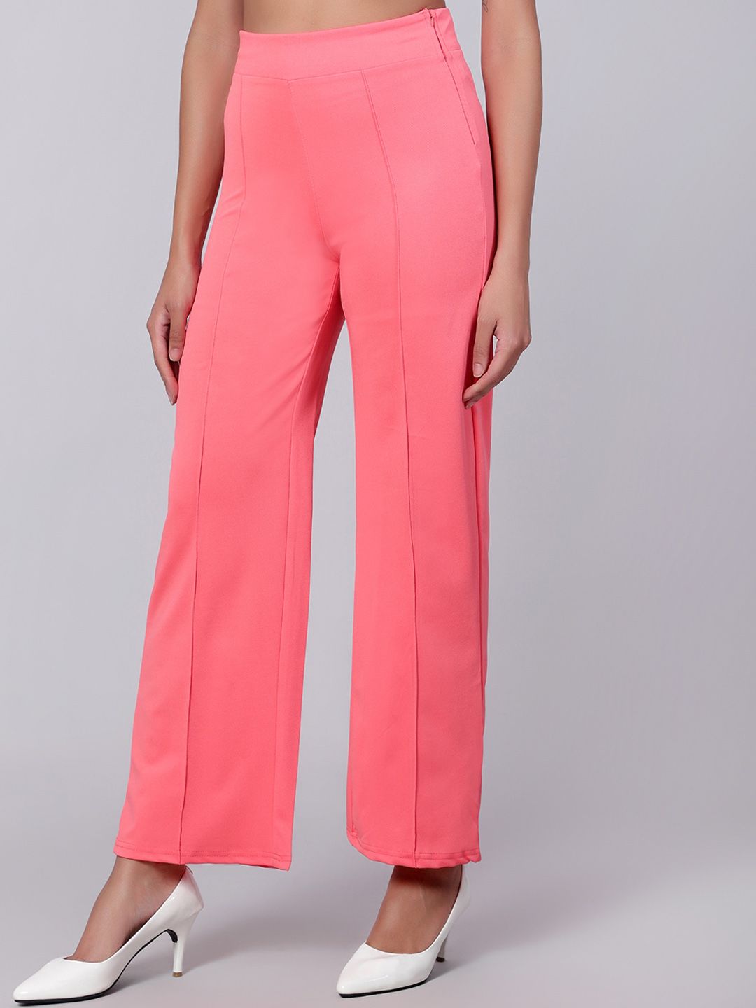 Kotty Women Pack Of 2 Straight Fit High-Rise Easy Wash Trousers