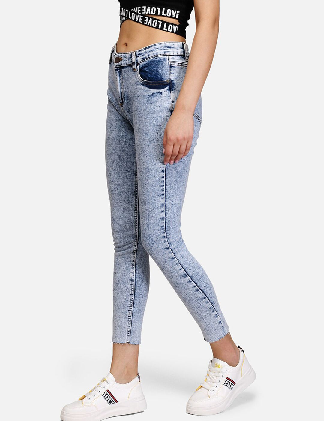Kotty Women Blue Skinny Fit High-Rise Clean Look Jeans