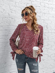Kotty Women Maroon & White Print Crepe Top