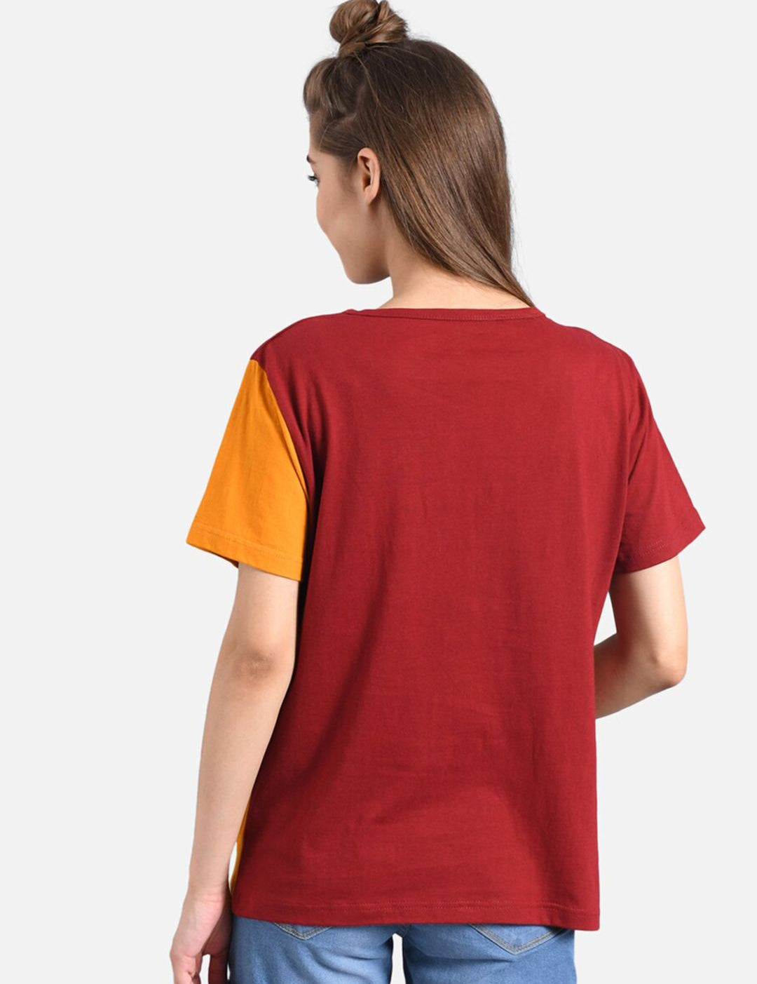 Kotty Women Pack Of 2 Yellow Colourblocked Round Neck T-shirt