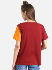 Kotty Women Pack Of 2 Yellow Colourblocked Round Neck T-shirt