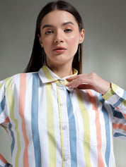 Kotty Women Spread Collar Graphic Printed Cotton Casual Shirt