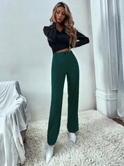 KOTTY BIZwear Women Relaxed Straight Fit High-Rise Easy Wash Trousers