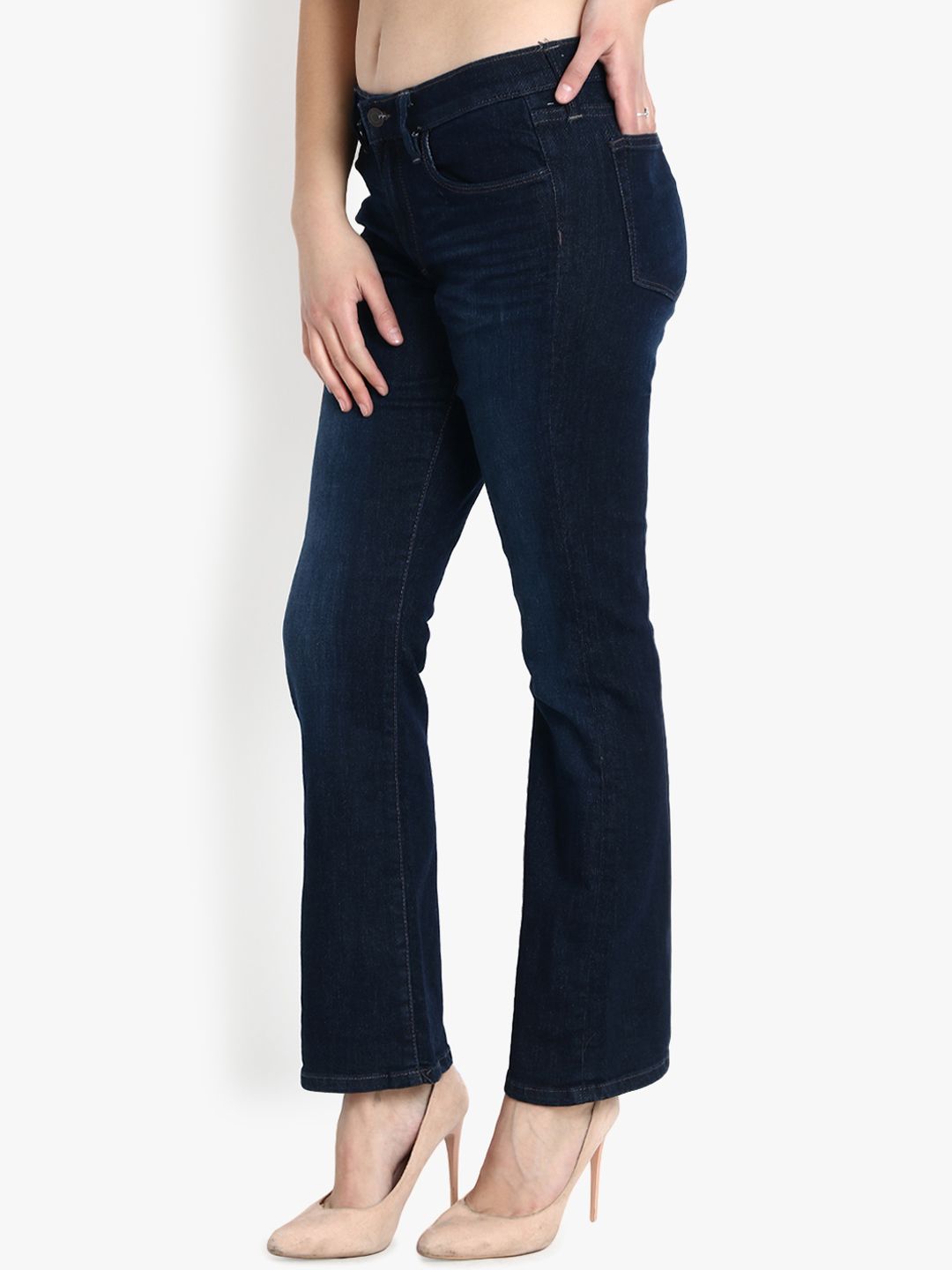 Kotty Women Blue Bootcut Mid-Rise Clean Look Jeans