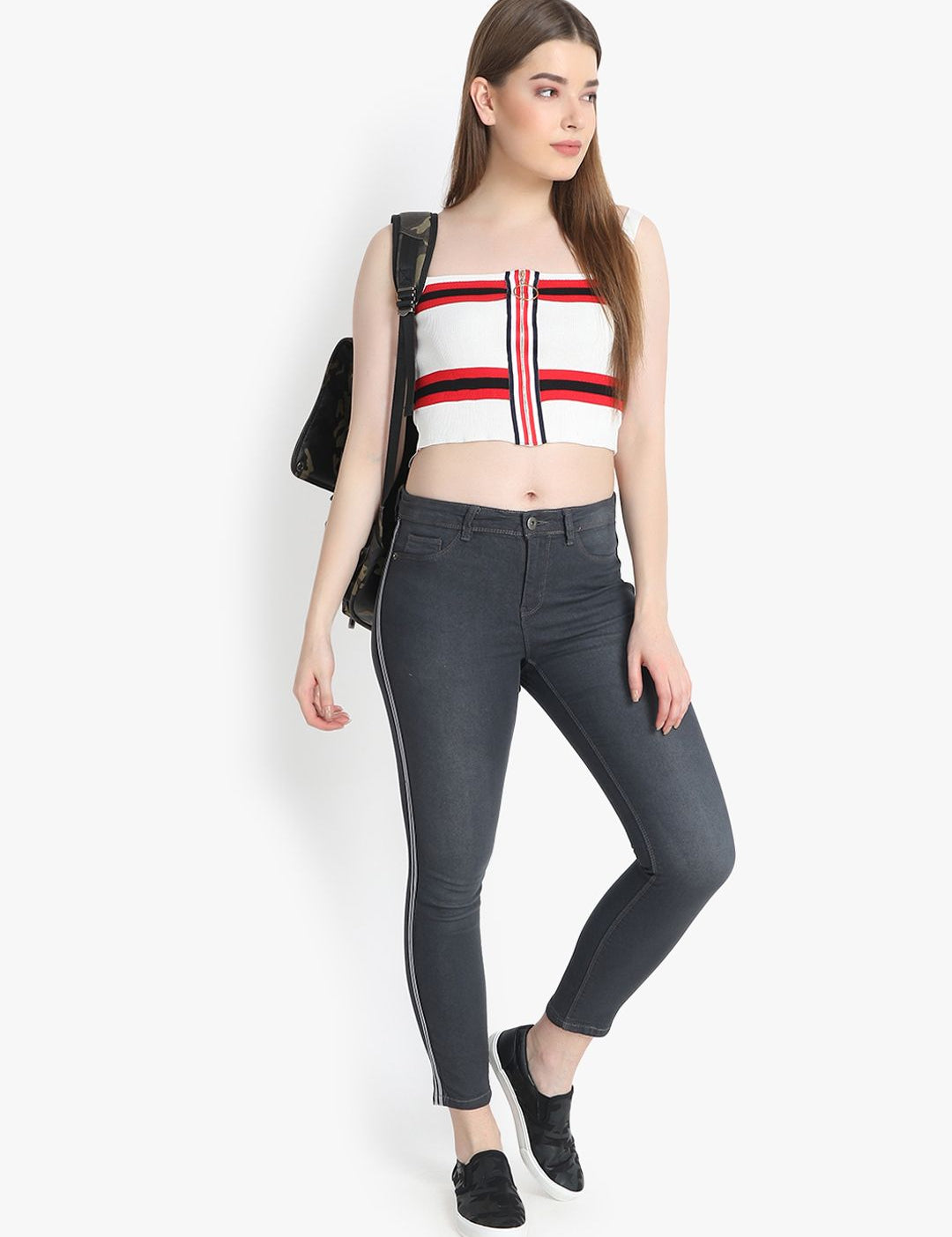 Kotty Women Grey Skinny Fit High-Rise Clean Look Jeans