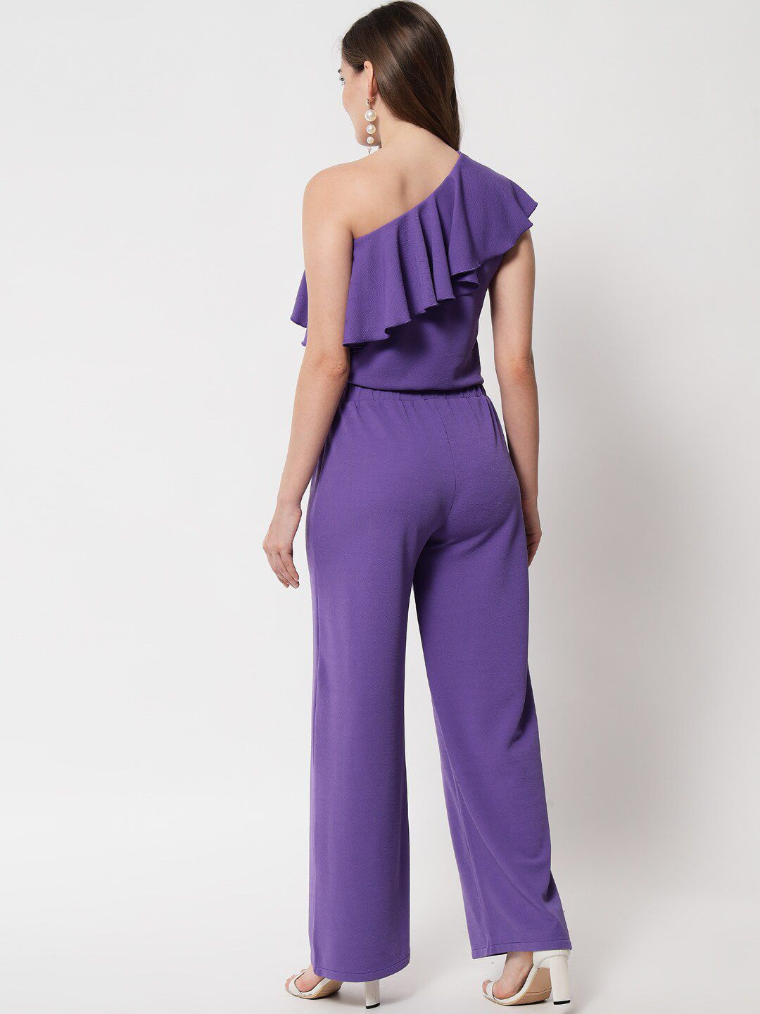 Kotty One Shoulder Ruffles Details Top & Trouser Co-Ords Set