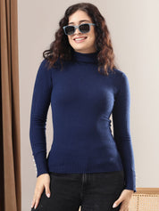 Kotty Women Cotton High Neck Pullover Sweaters