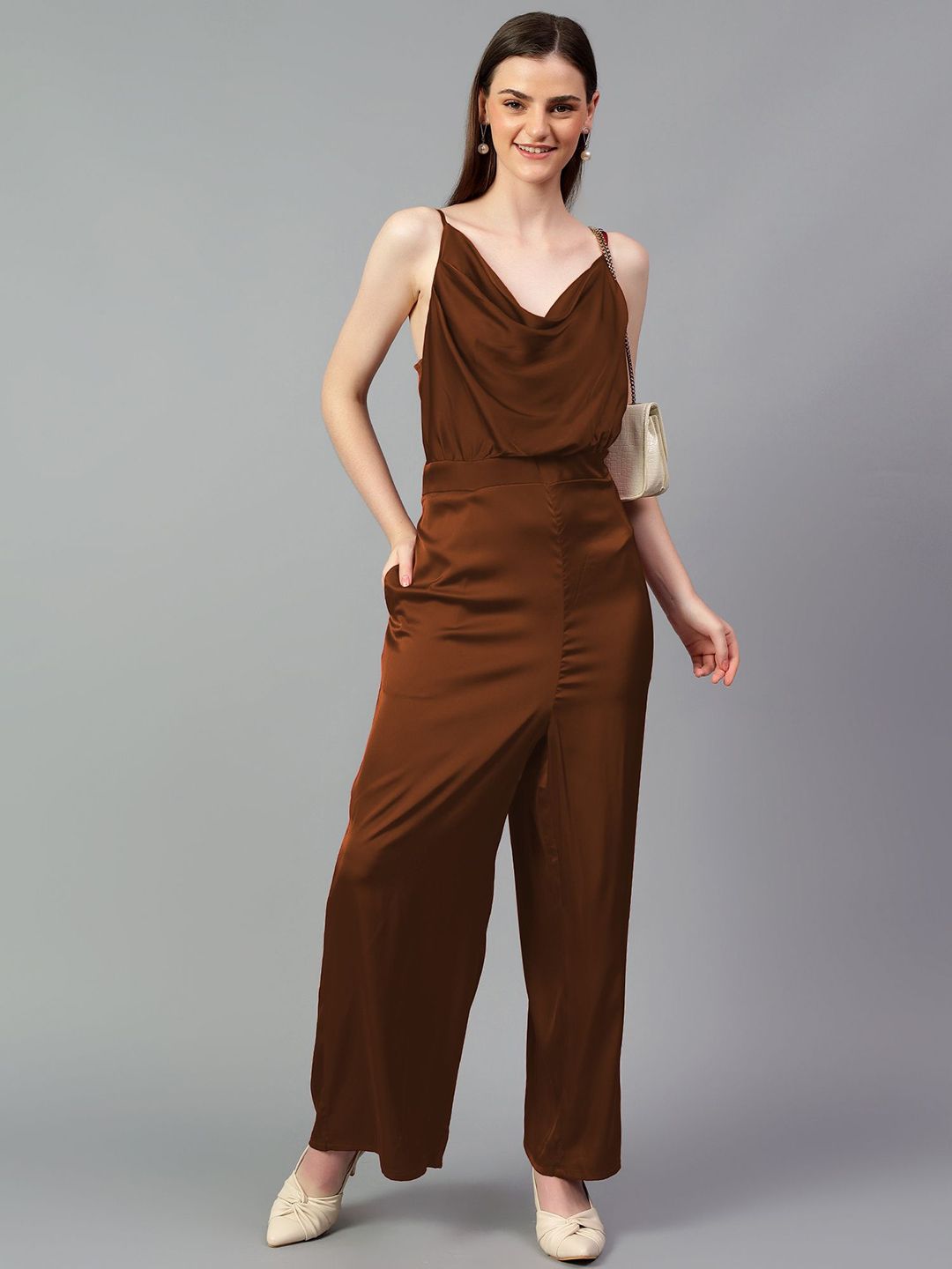 Kotty Women Cowl Neck Basic Jumpsuit