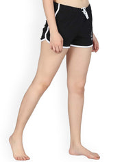Kotty Women Black Solid Lounge Shorts KTTSLEEPSHORTS205