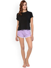 Kotty Women Purple Solid Lounge Shorts  KTTSLEEPSHORTS199